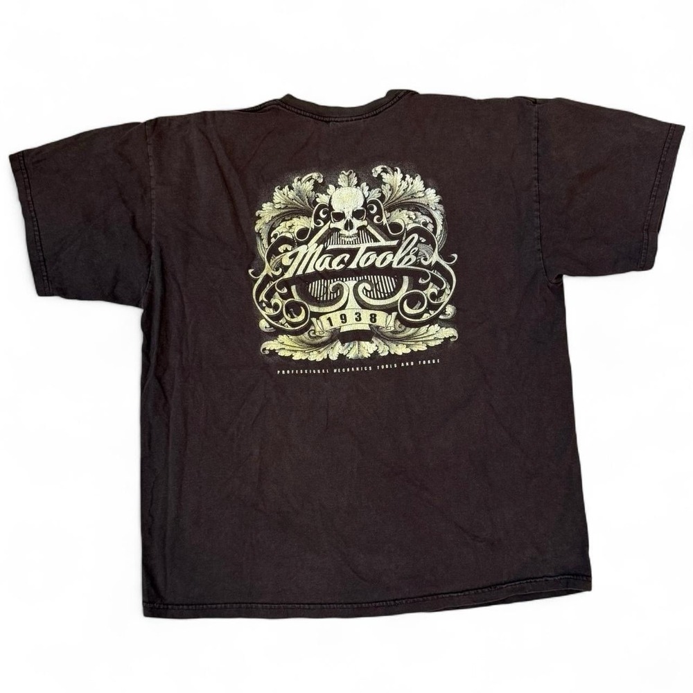 Vintage Mac Tools Brown T-shirt Men's Size XL Skater Grunge Workwear 90s Y2K Tee